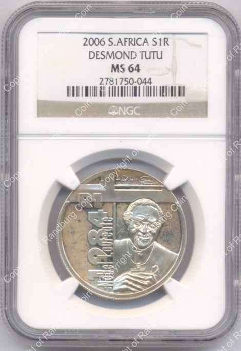 *#* 2006 DESMOND TUTU R1 SILVER NGC SLABBED MS 64 *#*
