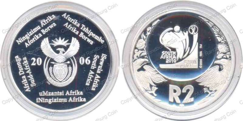 *#* 2006 SA Silver 1oz R2 Proof FIFA Soccer-Mintage 4992 - coin ONLY *#*