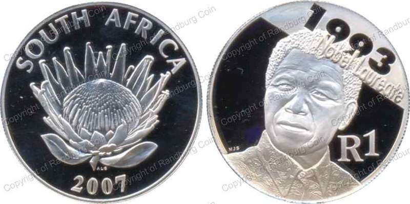 *#* 2007 Silver R1 Mandela - coin ONLY *#*