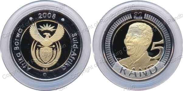 *#* 2008 Mandela 90th Birthday Proof R5 Coin ONLY in Capsule *#*