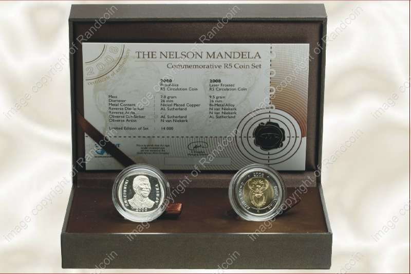*#* 2008 R5 SA Mint Mandela Birthday Twin Set R5 2008 Frosted and 2000 *#*