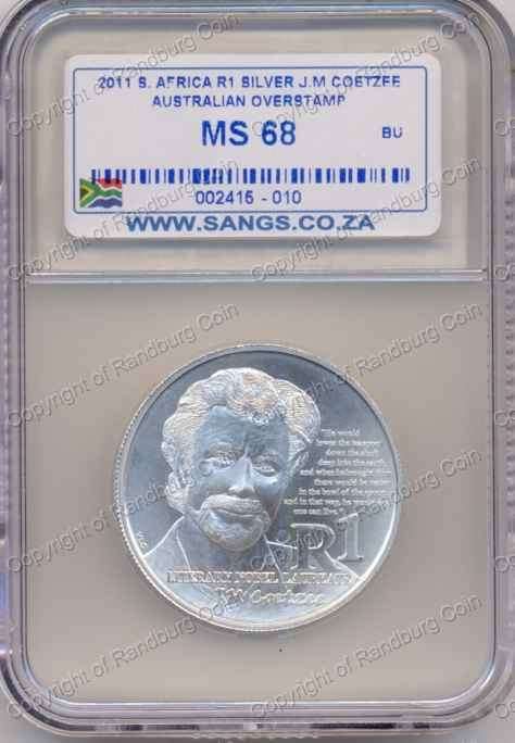 *#* 2011 JM COETZEE - ADELAIDE OVERSTAMP R1 SILVER SANGS GRADED MS68 *#*