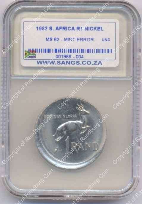 *#* 1982 Minting Error Nickel R1 SANGS Graded MS 62 *#*