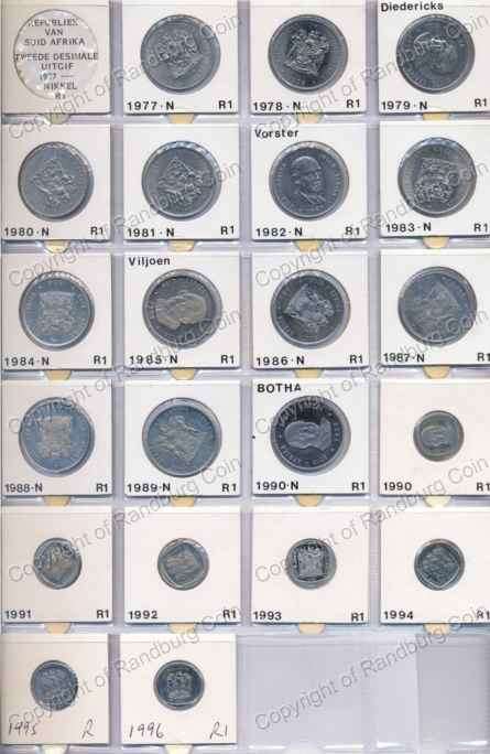 *#* RSA Decimal Series Nickel R1 Coins (77-96) Set - Mainly Proof and UNC *#*