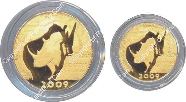 2009_Gold_Proof_White_Rhino_Special_Edition_Natura_Set_Coins_ob