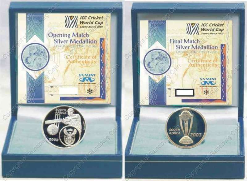 *#* 2003 Silver Cricket World Cup RSA Opening Match Medallion *#*