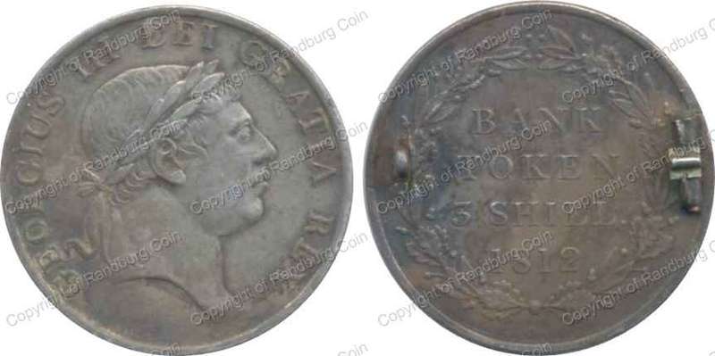 *#* Great Britain 1812 Silver (STG - 15.2gr) Bank Token 3 Shilling Brooch *#*