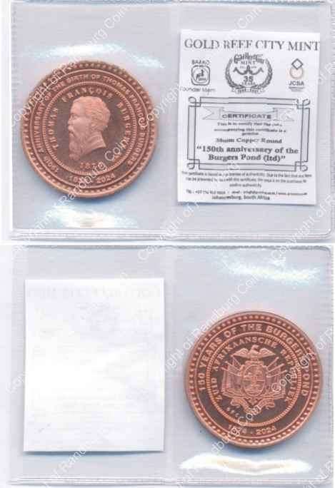 2024 GRC 150th Anniversary of the Burgers Pond Copper Medallion
