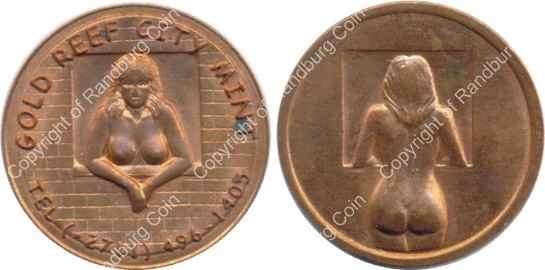 *#* Gold Reef City Mint Heads and Tails bronze token *#*