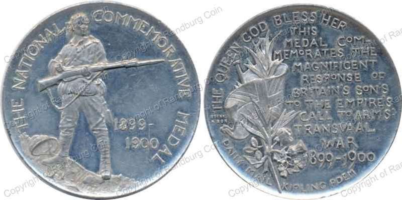 Boer War Great Britain 1900 National Commemorative white metal Medal-Absent Minded Beggar