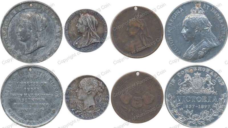 *#* 1887 and 1897 Queen Victoria gold and diamond Jubilee variety medallions *#*