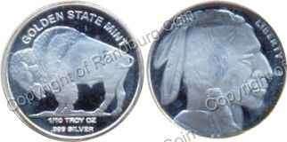 *#* USA Silver Tenth oz Indian Head/Bison Medallion in a capsule *#*