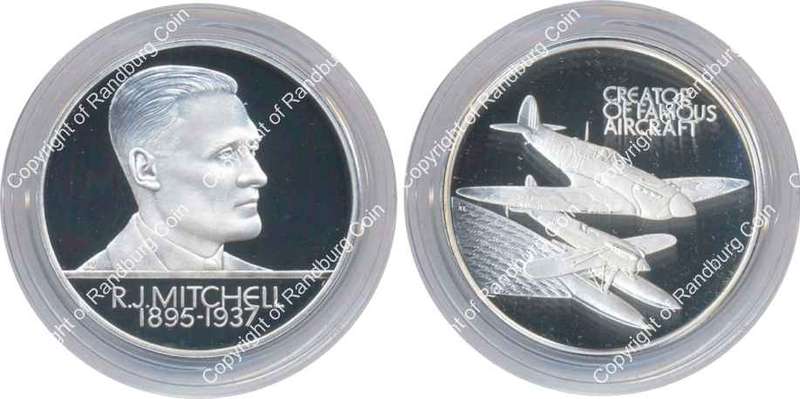*#* 1995 Aircraft Designer (Spitfire) RJ Mitchell Centenary Silver Medallion 28.28gr STG *#*