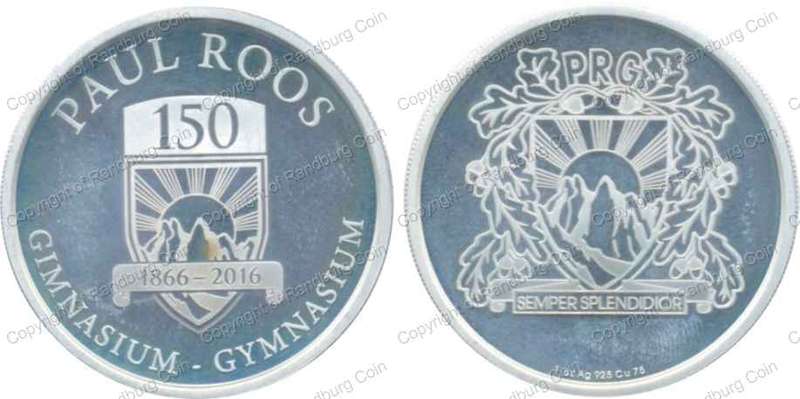 *#* 2016 Sterling Silver 1oz 150Yr Anniversary of Paul Roos Medal ONLY *#*