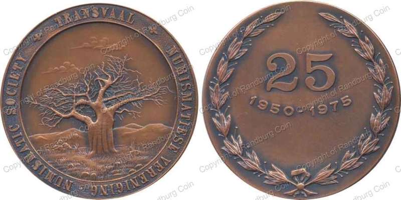 *#* Transvaal Numimatics Society 25th Anniversary Bronze Medallion *#*