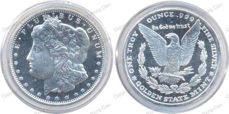 *#* USA Silver 1 oz Golden State Mint Morgan Head / Eagle Medallion *#*