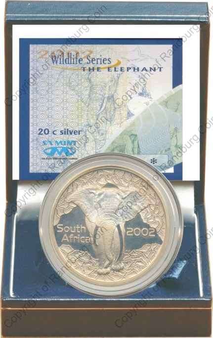 *#* 2002 Silver Wildlife Elephant 20 cent 1oz Mintage 939 *#*