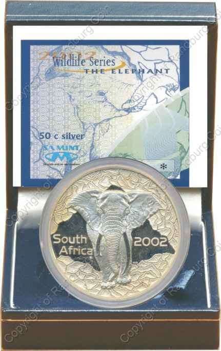 *#* 2002 Silver 2oz  Wildlife Elephant 50 cent Mintage 822 *#*