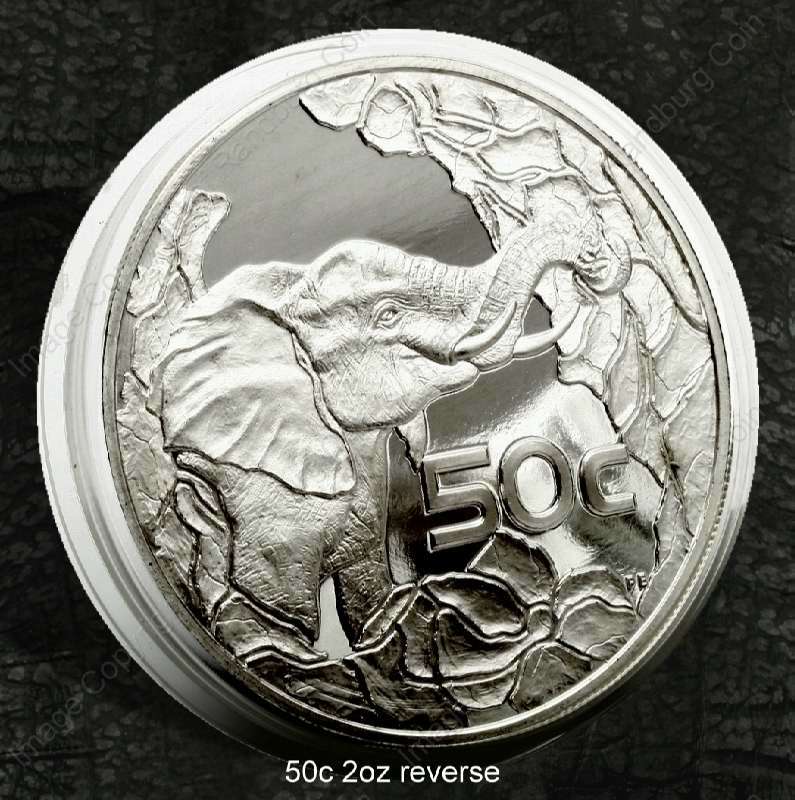 2004_SA_Silver_2oz_50c_Big_Five_X5_Coin_Set_in_Hide_Wallet_Elephant_2002_rev