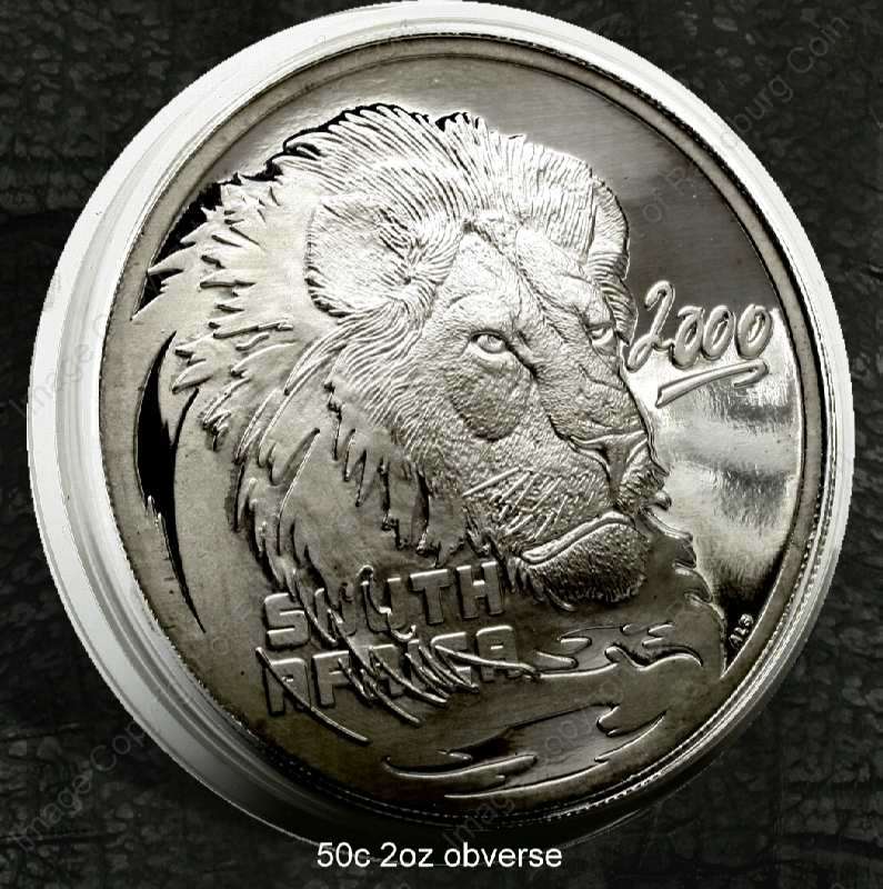 SA_Sets_Silver_Proof_Wildlife_4_BOB_WM/2004_SA_Silver_2oz_50c_Big_Five_X5_Coin_Set_in_Hide_Wallet_Lion_2000_ob