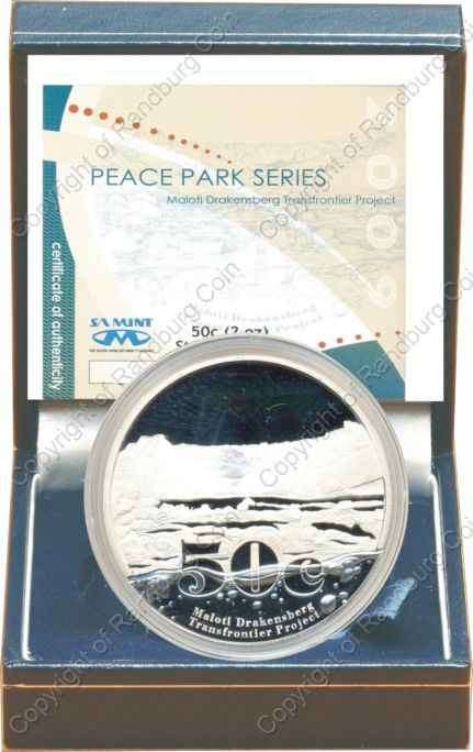 *#* 2009 Silver 2oz Moloti Drakensberg Transfrontier Project 50 cent 2oz *#*