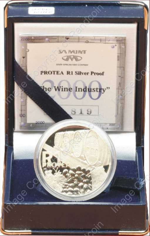 *#* 2000 SA Silver R1 Proof The Wine Industry Mintage 1 519 *#*