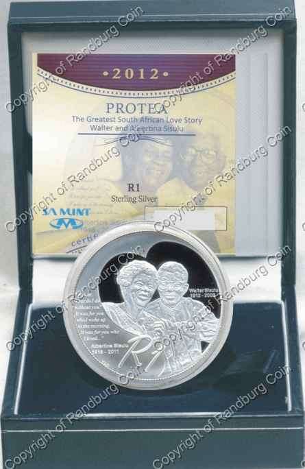 *#* 2012 SA Silver R1 Proof - Walter and Albertina Sisulu - Mintage 1644 *#*