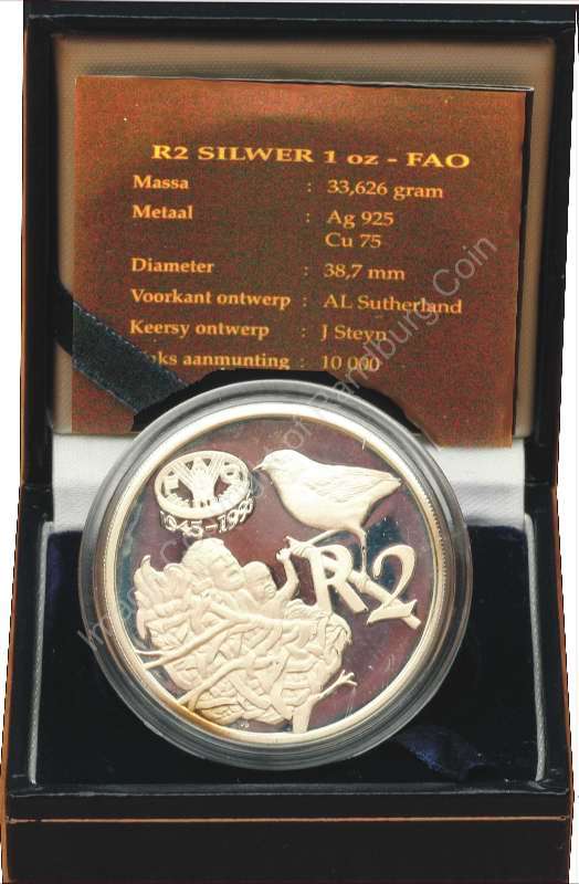 *#* 1995 SA Silver R2 Proof FAO - Mintage 1 743*#*