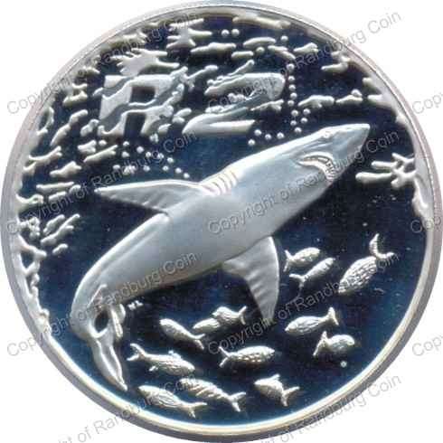 *#* SA Silver 1oz R2 Proof 1999 Shark Mintage 1 982 - coin ONLY in a capsule *#*
