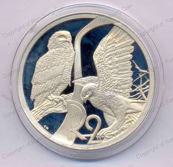 *#* SA Silver 1oz R2 Proof 2003 Eagles Mintage 2 166 - coin ONLY in a scratched capsule *#*