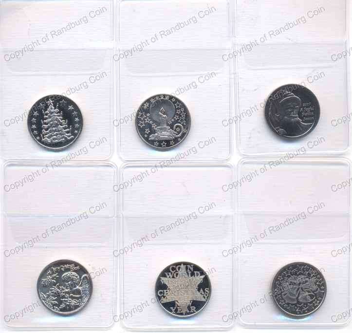 *#* Coin World 6 Christmas Tokens *#*