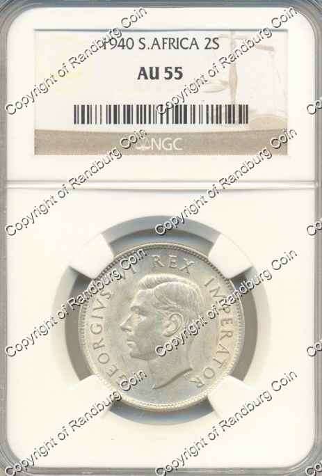 *#* 1940 TWO SHILLING NGC SLABBED AU 55 *#*