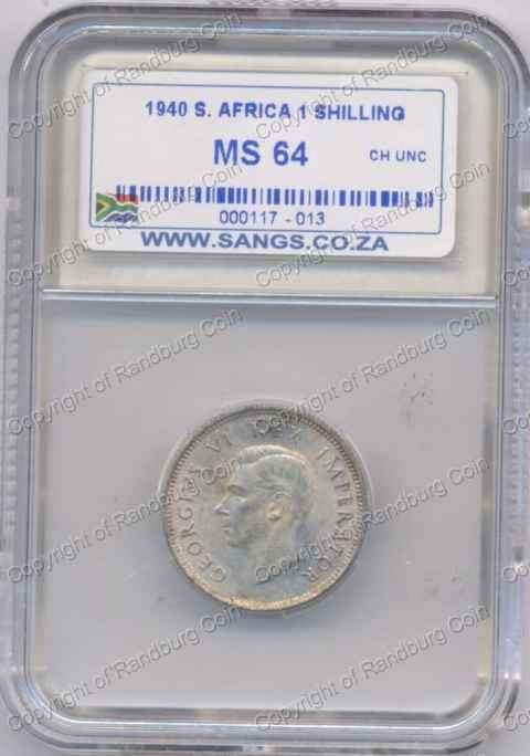 *#* 1940 SHILLING SANGS SLABBED MS 64 *#*