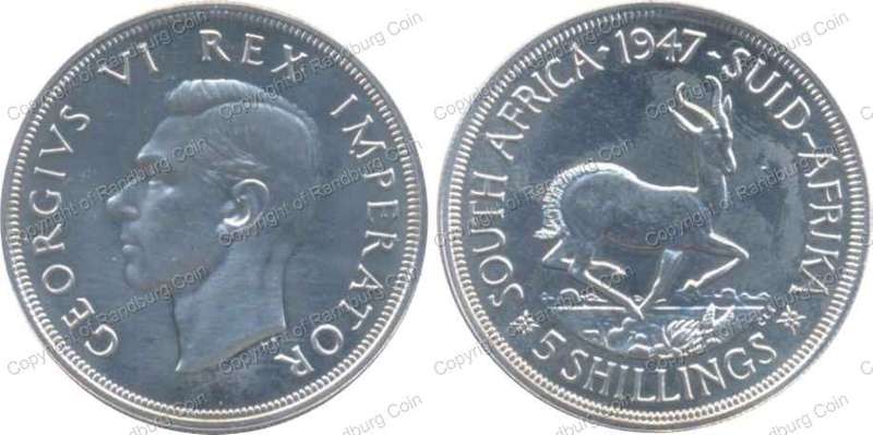 *#* 1947 South African Proof Silver Crown *#*