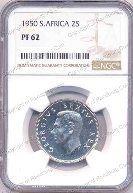 *#* 1950 TWO SHILLING NGC SLABBED PF 62 *#*