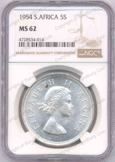 *#* 1954 SA SILVER CROWN NGC GRADED MS 62 *#*