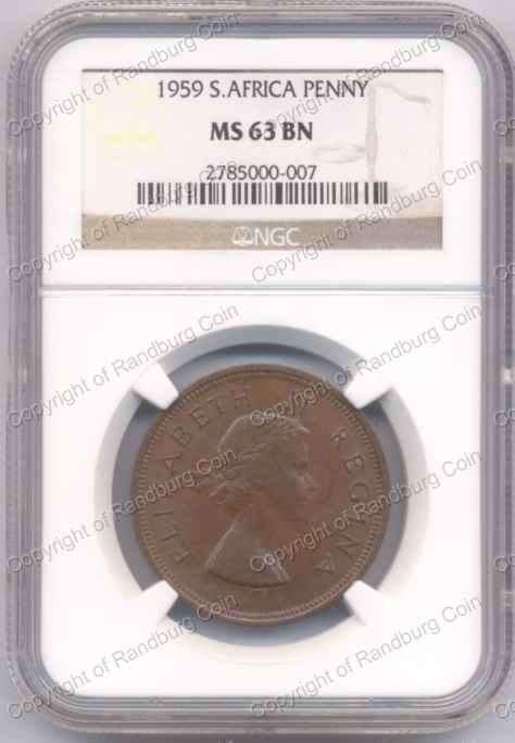 *#* 1959 NGC PENNY SLABBED MS 63 BN *#*