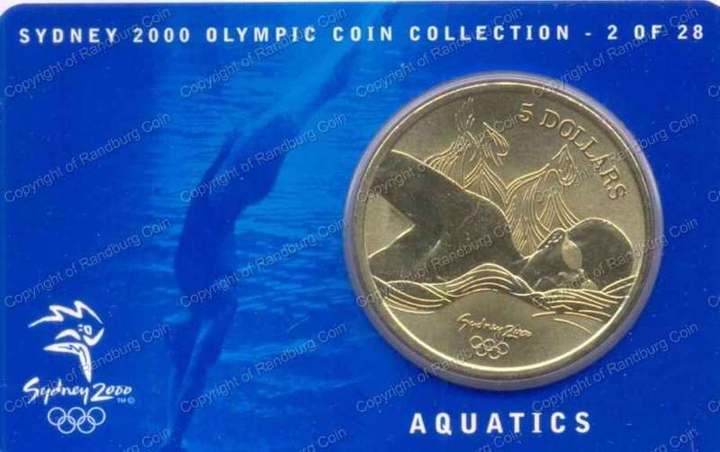 Australia_2000_UNC_5_Dollar_Olympics_Aquatics_Coin_ob