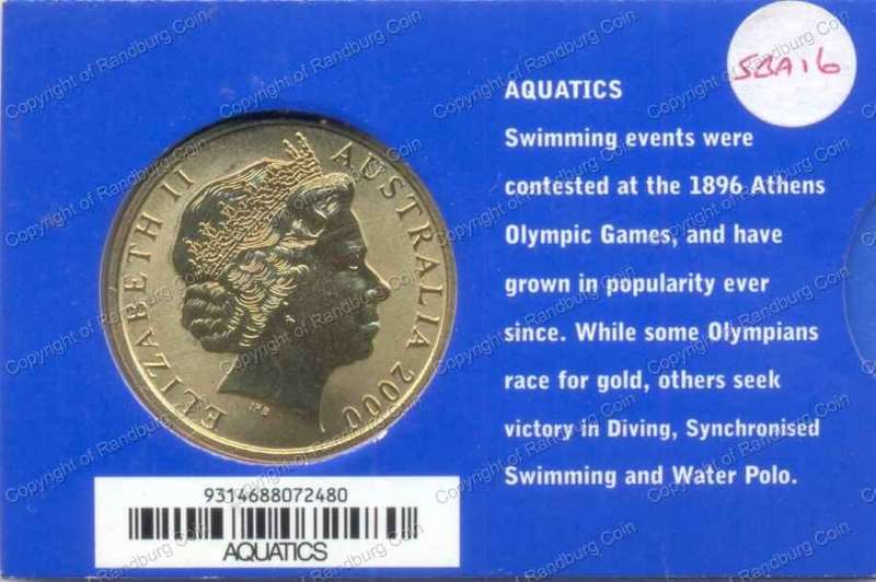Australia_2000_UNC_5_Dollar_Olympics_Aquatics_Sleeve_rev