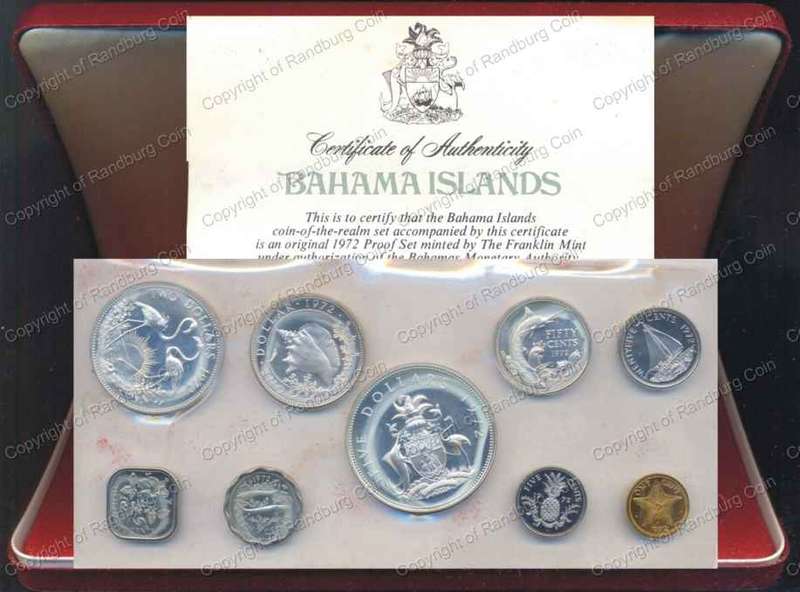 *#* Bahamas 1972 Proof Set - 4 of the coins contain  89+ grams of silver *#*
