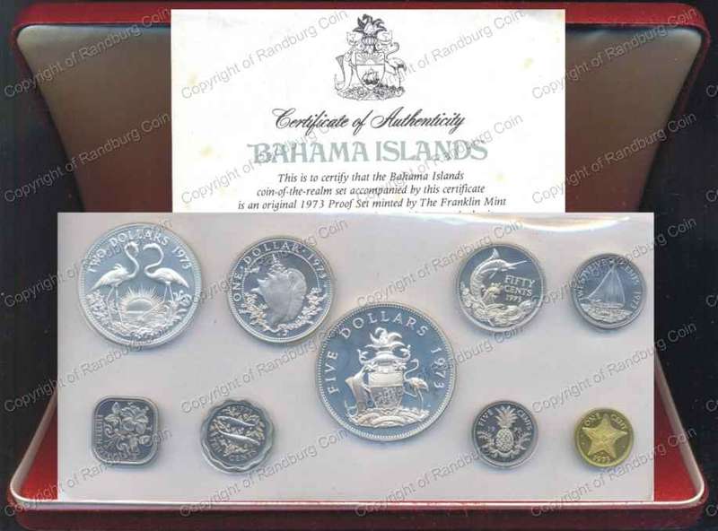 *#* Bahamas 1973 Proof Set - 4 of the coins contain  89+ grams of silver *#*