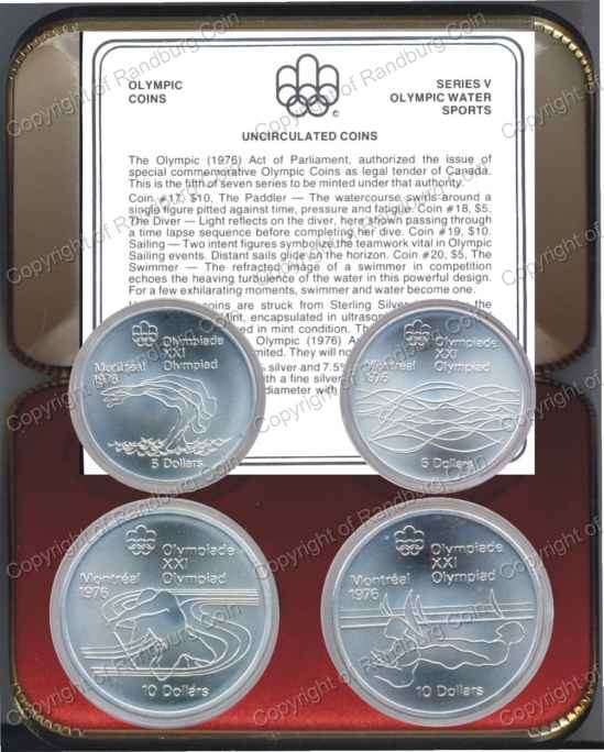 *#* Canada - 1975 Silver Uncirculated Coins Set-Montreal Olympics series v - Water Sports *#*