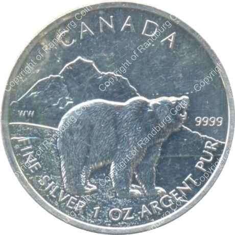 Canada_2011_Silver_5_Dollar_Grizzly_Bear_rev