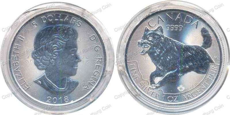 *#* Canada 2018 - Silver 1 oz Bullion 5 Dollar - Predator Wolf *#*