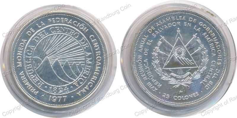 *#* 1977 El Salvador Silver 25 Colones *#*