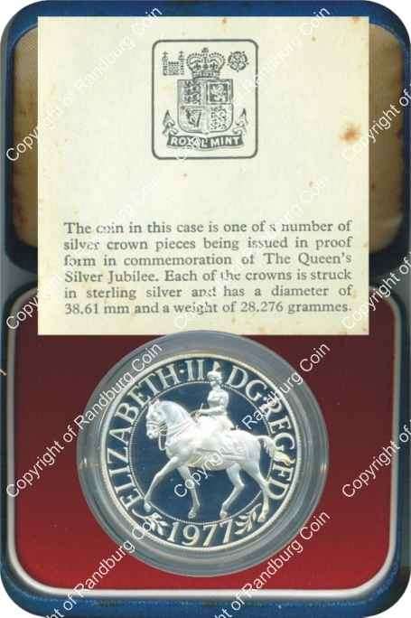 *#* Great Britain 1977 Proof Silver crown 25p - Queens Silver Jubilee *#*