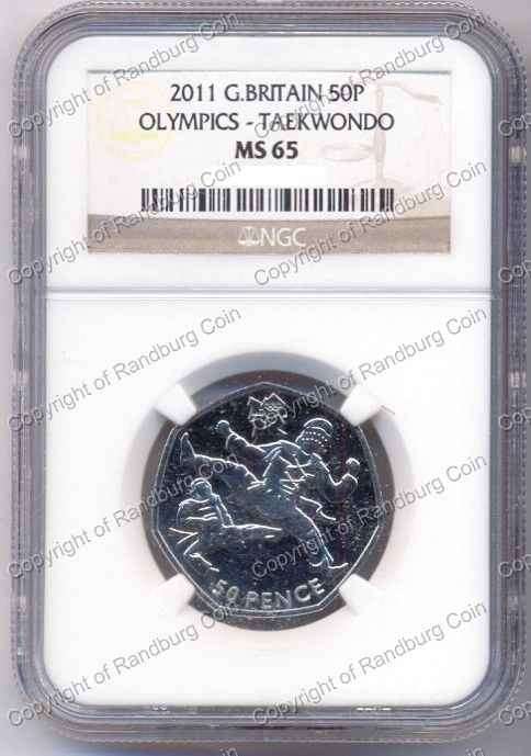 *#* Great Britain 2011 - 50 Pence Olympics Taekwondo NGCS Graded MS65 *#* - R1 Auction Sale