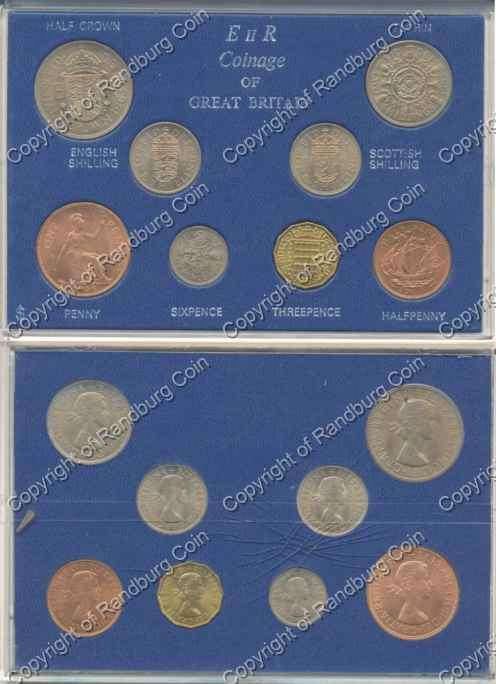 *#* Great Britain 1963 Coin Set in Perspex Holder which is cracked *#*