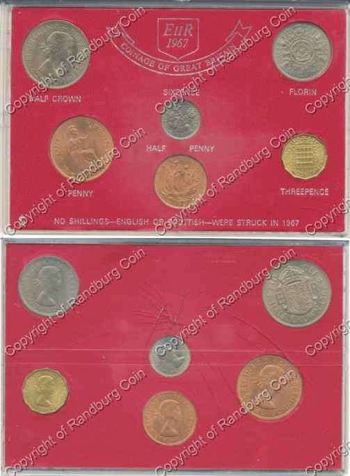 *#* Great Britain 1967 Coin Set in Perspex Holder *#*