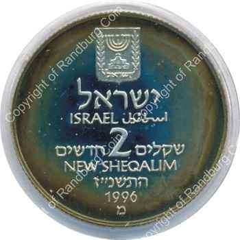 Israel 1996 silver Proof 2 New Sheqalim Yitzhak Rabin ob